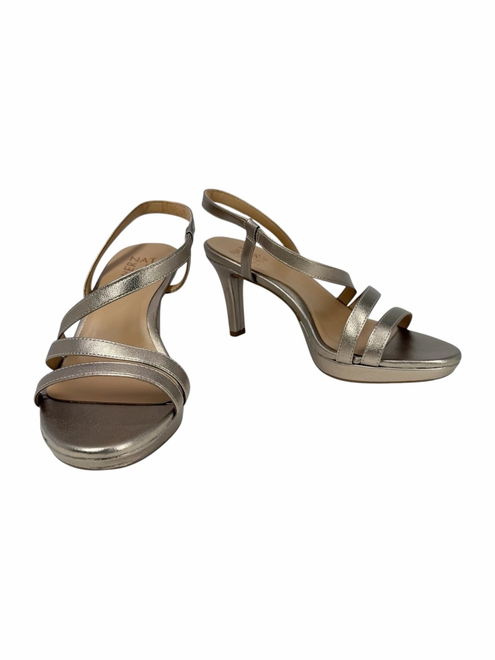 Naturalizer Women's Brenta Strappy Dress Sandals Warm Bronze Silver Size 7.5W